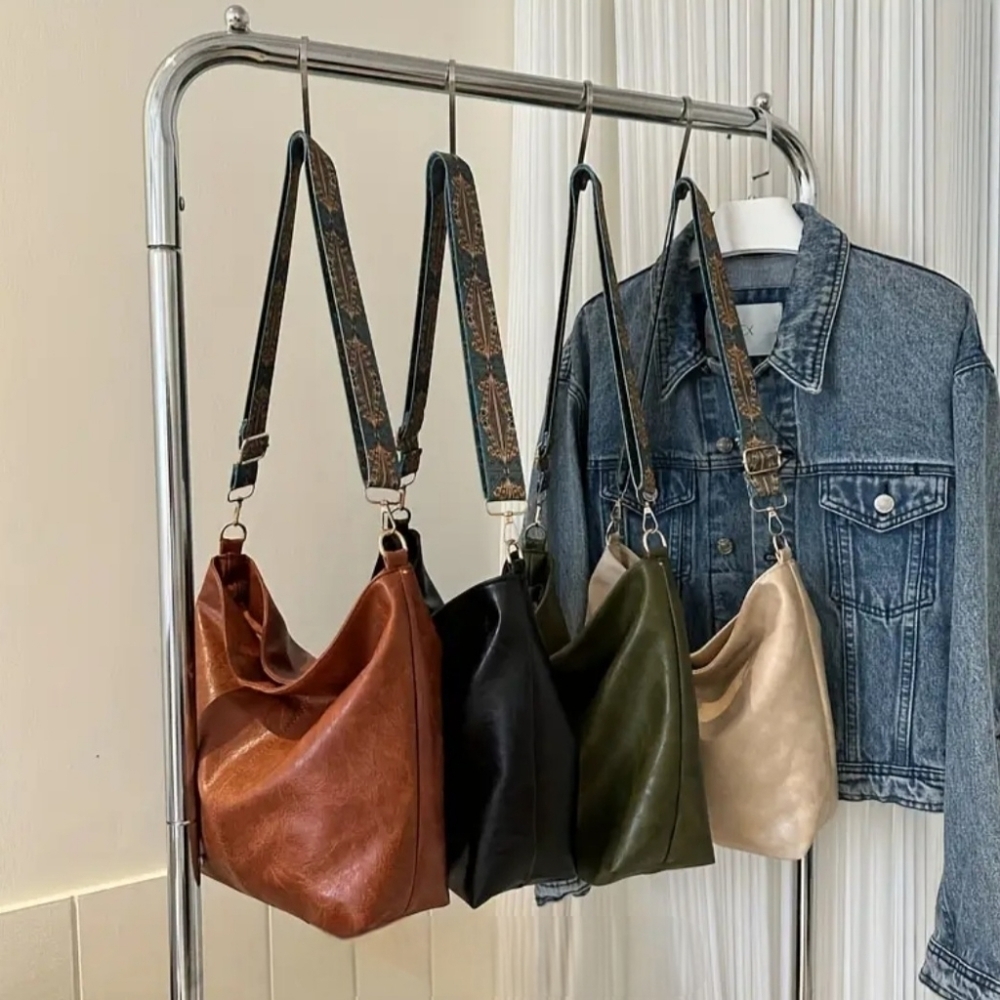Vintage Large Capacity Hobo Bag - Retro Bohemian Shoulder Tote for Women… - Picture 6 of 6
